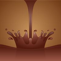 Heiße Schokoladen-Spritzen-Nahaufnahme auf dunklem Hintergrund vektor