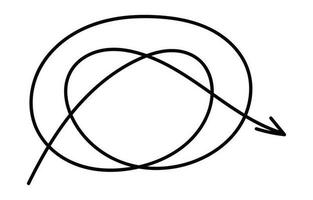 hand dragen linje spiral pil. vektor isolerat illustration