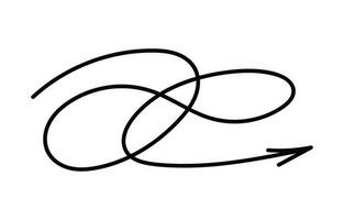 Hand gezeichnet Linie Spiral- Pfeil. Vektor isoliert Illustration