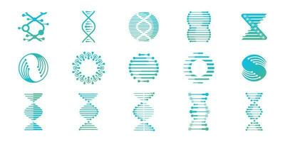 Symbol einstellen Vektor DNA genetisch Logo Design Vorlage zum Wissenschaft Technologie Logo Inspiration.