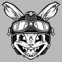 Hase Biker Logo T-Shirt Design vektor