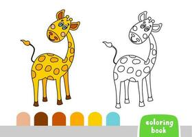 söt giraff färg bok för barn sida för böcker, tidningar, vektor illustration klotter mall