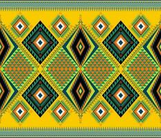 etnisk folk geometrisk sömlös mönster i gul, grön och orange i vektor illustration design för tyg, matta, matta, scarf, omslag papper, bricka och Mer