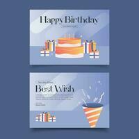 machen ein Wunsch. Beste Geburtstag Gruß Karte Vorlage Designs vektor