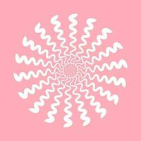 Weiß Spiral- Strudel Bewegung Kreis auf Rosa Hintergrund. Vektor Illustration.