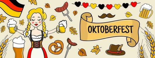 trinken Bier Oktoberfest Party Feier Party Vektor Banner