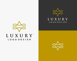 geometrisch gestalten Luxus Gold Logo Design Vektor. vektor