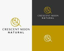 Brief c Monogramm Mond Blatt Natur Logo Design Vektor. vektor