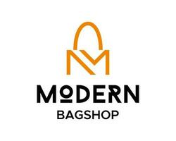 modern Taschen Geschäft Logo mit ein schwarz und Orange Logo vektor