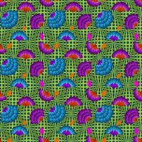 sömlös färgrik blommor motiv, afrikansk vax skriva ut tyg, afro etnisk handgjort prydnad för din design, stam- geometrisk element. vektor textur, afrika blommig textil- ankara mode design