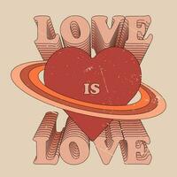 Liebe ist Liebe - - lgbt Stolz Slogan gegen homosexuell Diskriminierung. groovig Kalligraphie mit Regenbogen farbig Figuren. gut zum Schrott Buchung, Poster, Textilien, Geschenke, Stolz setzt. vektor