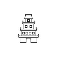 kinesisk palats vektor ikon illustration