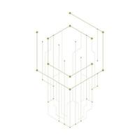 abstraktes geometrisches Sechseck. Linien und Punkte minimalistisches Design. vektor