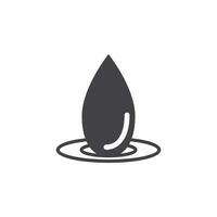 schwarz Öl fallen und verschütten Vektor Symbol Illustration