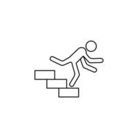 fallen Nieder das Treppe Gliederung Linie Vektor Symbol Illustration