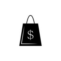 schwarz Einkaufen Vektor Symbol Illustration