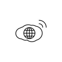 Globus, Wolke, Wellen Vektor Symbol Illustration
