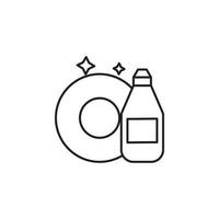 Platten und ein Flasche mit Waschmittel Vektor Symbol Illustration