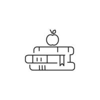 Apfel auf Bücher, Wissen Vektor Symbol Illustration