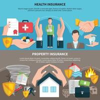 hälso- och egendomsförsäkringsbannrar vektor