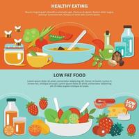 Flache Banner Set Vektor-Illustration für gesunde Ernährung vektor
