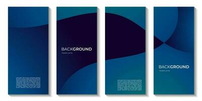 uppsättning av broschyrer med abstrakt mörk Vinka färgrik bakgrund vektor