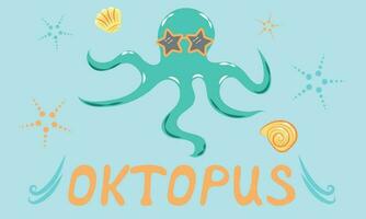 Cartoon-Oktopus-Charakter vektor