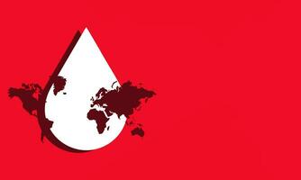 Vektor Welt Blut Spender Konzept mit rot Hintergrund und Kopieren Raum zum Ihre Text