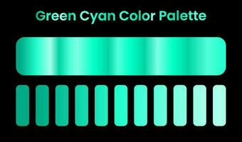grön cyan Färg palett. grön cyan lutning. vektor