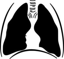 vektor silhuett av lungor på vit bakgrund