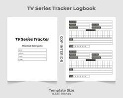 Fernseher Serie Tracker Logbuch kdp Innere vektor