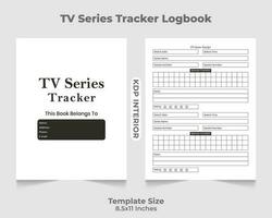 Fernseher Serie Tracker Logbuch kdp Innere vektor