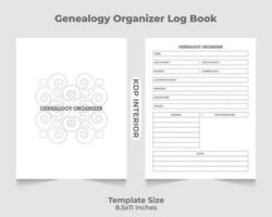 Genealogie Veranstalter Log Buch kdp Innere vektor