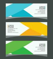 en uppsättning av banderoller för en företag och hemsida baner och mall design blå och gul eller grön vektor