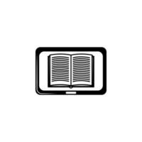 lesen Bücher auf pc Tablette Vektor Symbol Illustration