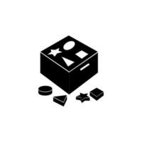 hölzern Block Gebäude Spiel Vektor Symbol Illustration