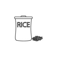 en säck av ris vektor ikon illustration