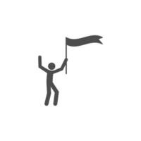 ledare med en flagga vektor ikon illustration