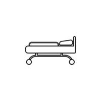 Krankenhaus Bett und Kreuz Vektor Symbol Illustration