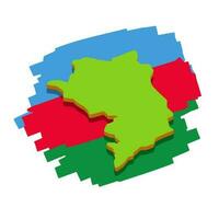 Karte der Republik Berg-Karabach. Kaukasischer Staat auf dem Hintergrund der Flagge Aserbaidschans. Umstrittenes Territorium Armeniens. flache Karikatur vektor