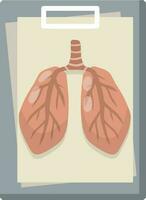 mänsklig lungorna. behandling av respiratorisk systemet. medicinsk analys av inre organ. dokumentera fil. diagnos och skanna. element av sjukhus och sjukdom. tecknad serie platt illustration vektor