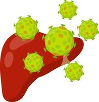 schlechte Leber. Angriffskeime und Leberzirrhose. Gesundheitsproblem. medizinische Erkrankung des menschlichen inneren Organs vektor