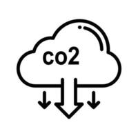 kol dioxid vektor översikt ikon stil illustration. eps 10 fil