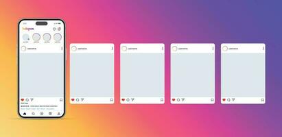 instagram Karussell oder rutschen Seiten Schnittstelle Post Vektor Attrappe, Lehrmodell, Simulation