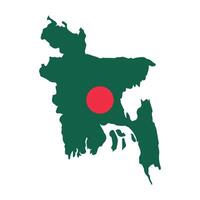 Bangladesch Karte Flagge auf das Weiß Hintergrund. Vektor Illustration.