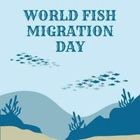 ein Poster zum Welt Fisch Migration Tag. vektor