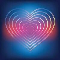 neon bakgrund med hjärta vektor