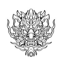 heraldisch Drachen Kopf Tätowierungen schwarz und Weiß Emblem gemacht von Tinte Flecken. vektor