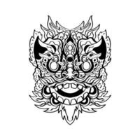 heraldisk drake huvud tatueringar svart och vit emblem tillverkad av bläck fläckar. vektor