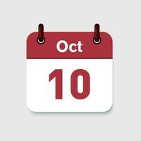 oktober kalender symbol vektor icon.time förvaltning. högtider ikon. deadline ikon. ui element. planera.